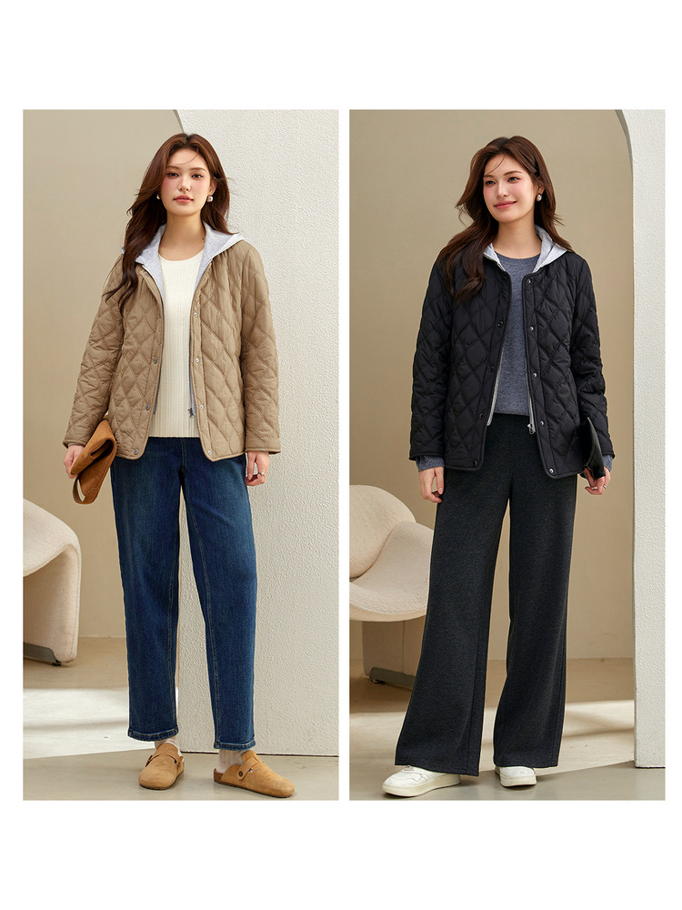 [gourd tuck warm lock warm hooded cotton-padded jacket] delicate show plus size women's clothing all-match coat chubby girl winter new