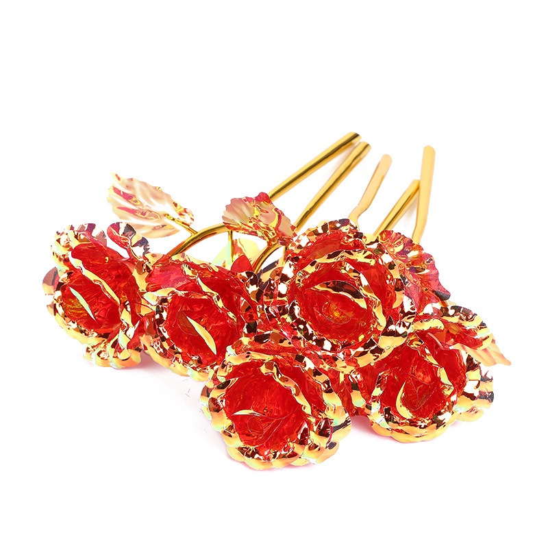 18cm Small Gold Foil Flower Mother's Day Gift for Mom, Gold Rose Flower Creative Holiday Gift