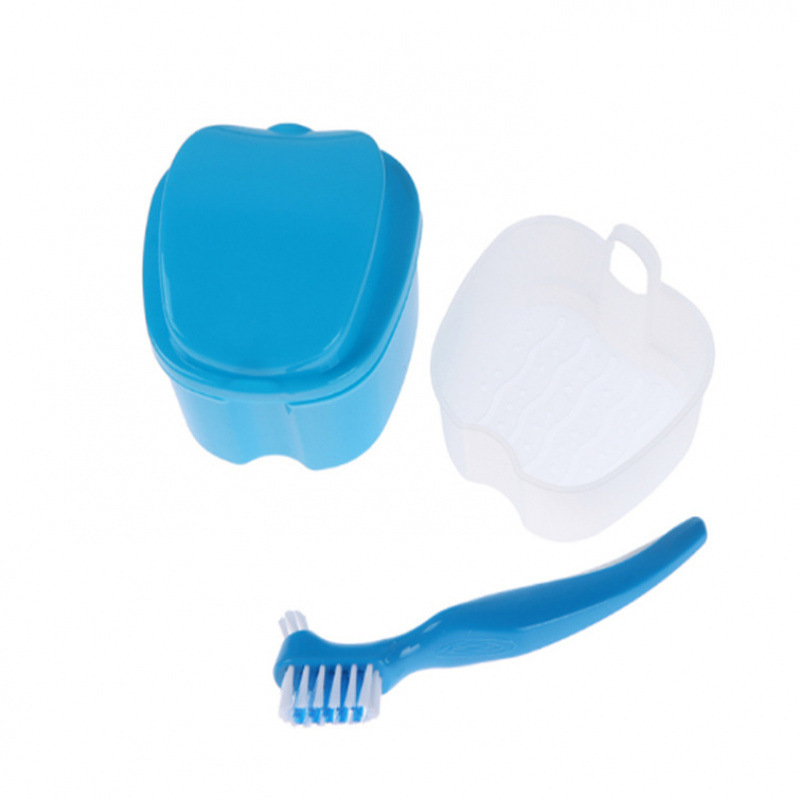 in stock Denture Box Denture Box Soft Hair Fake Toothbrush suit Denture Storage Box Denture Brush