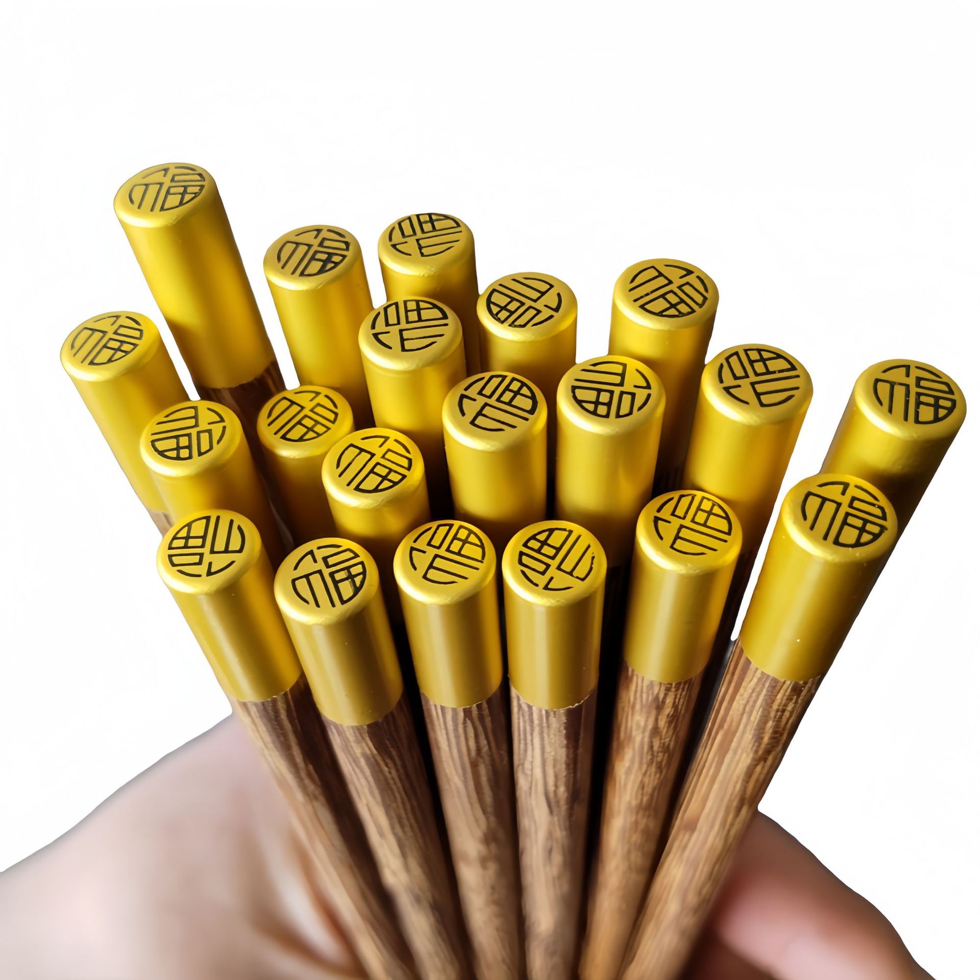 New Chinese Style Chicken Wings Wooden Chopsticks Dome Blessed Chopsticks Wooden Red Sandalwood Chopsticks Household Solid Wood Chopsticks