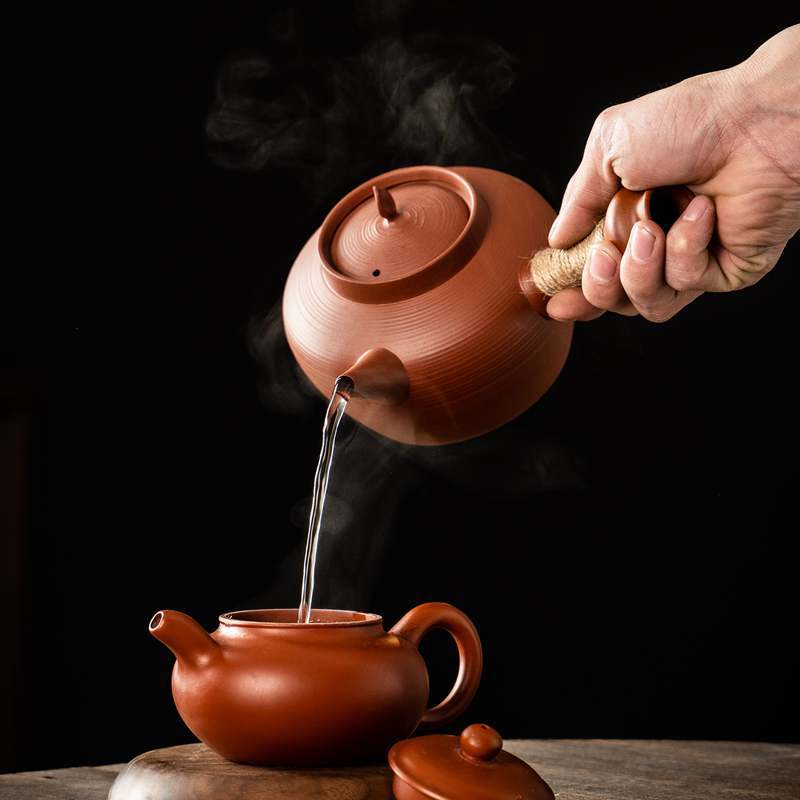 Chaozhou Sand Pot Boiling Water Side Handle Red Mud Emergency Pot Tea Maker Household Kung Fu Tea Charcoal Stove Electric Ceramic Stove for Making Tea