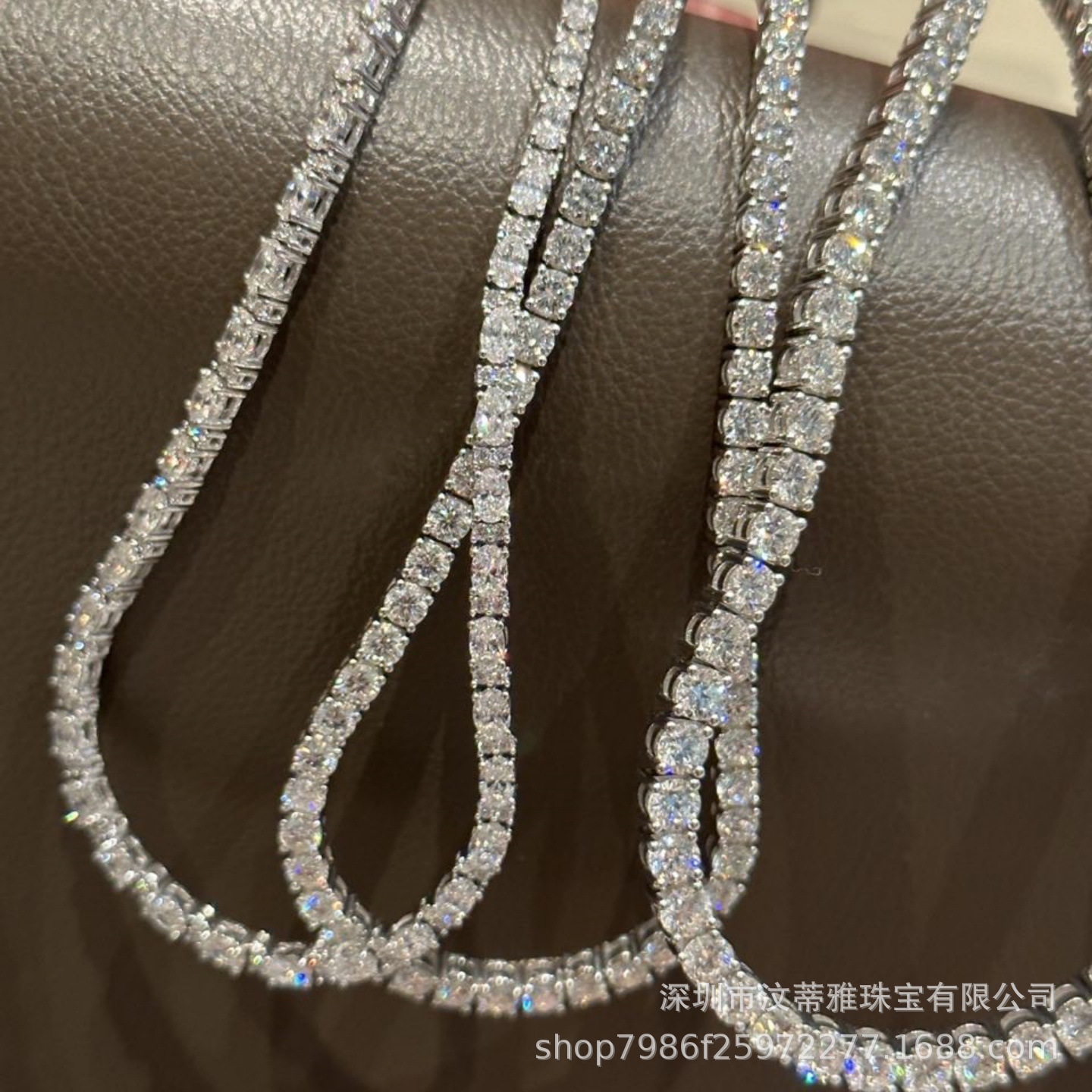 European and American Cross-Border Hot-Selling Real 18K Gold Laboratory-Grown Diamond Tennis Chain Fashion Stylish Versatile Clavicle Chain Necklace for Women