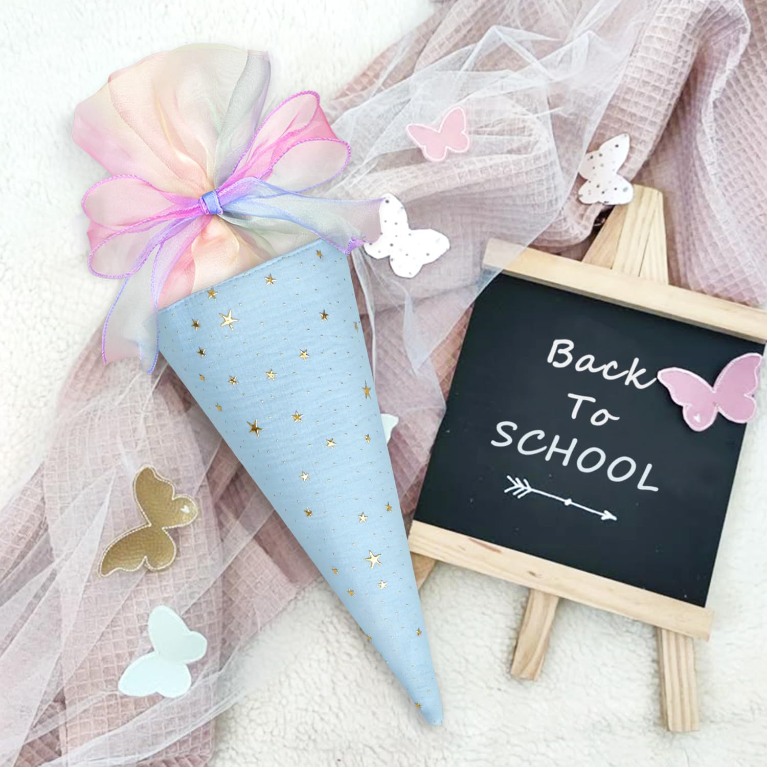 German Boys Girls Gift Bags School School Cone Filled Small Sugar Bag Student Cone 2-Piece Set Wholesale