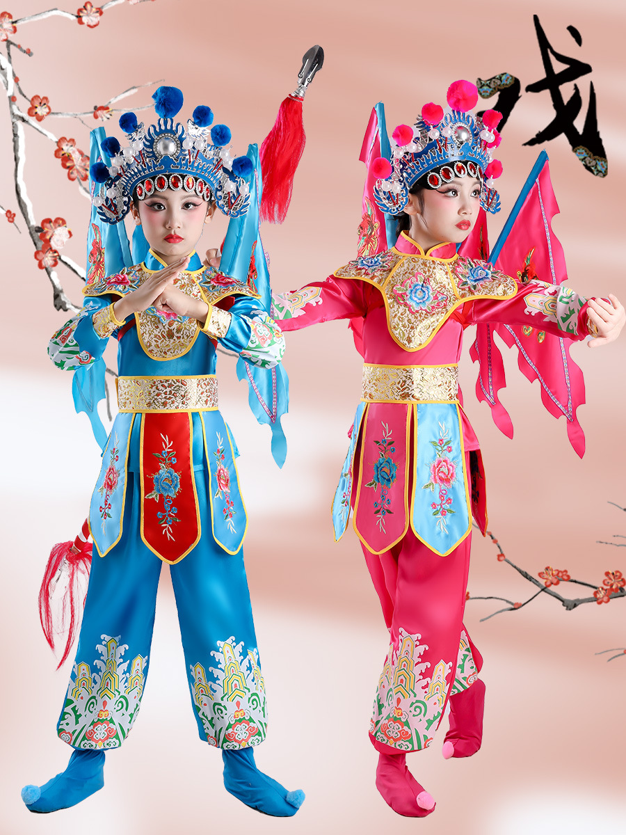 Костюм для детского пекинского оперного выступления для Му Гуиинь и Хуа Мулан