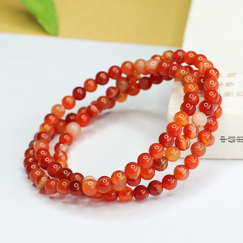 Aiyu red silk agate 108 beads necklace striped chalcedony multi-circle bracelet wholesale generation AY3121401