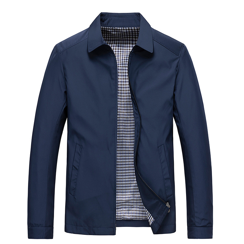 Men's Thin Jacket Dad's Coat Spring and Autumn Middle-aged Business Lapel Casual Jacket Men's Cross-border Wholesale