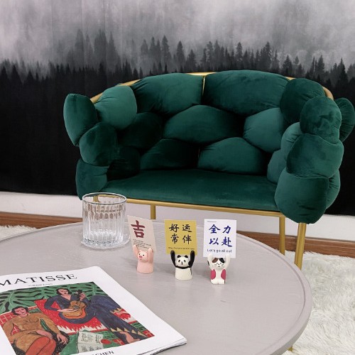 Modern Wrought Iron Sofa Chair, Trendy Studio, Beauty Salon, Café, Milk Tea Shop, Clothing Store, Simple Bubble Sofa Chair