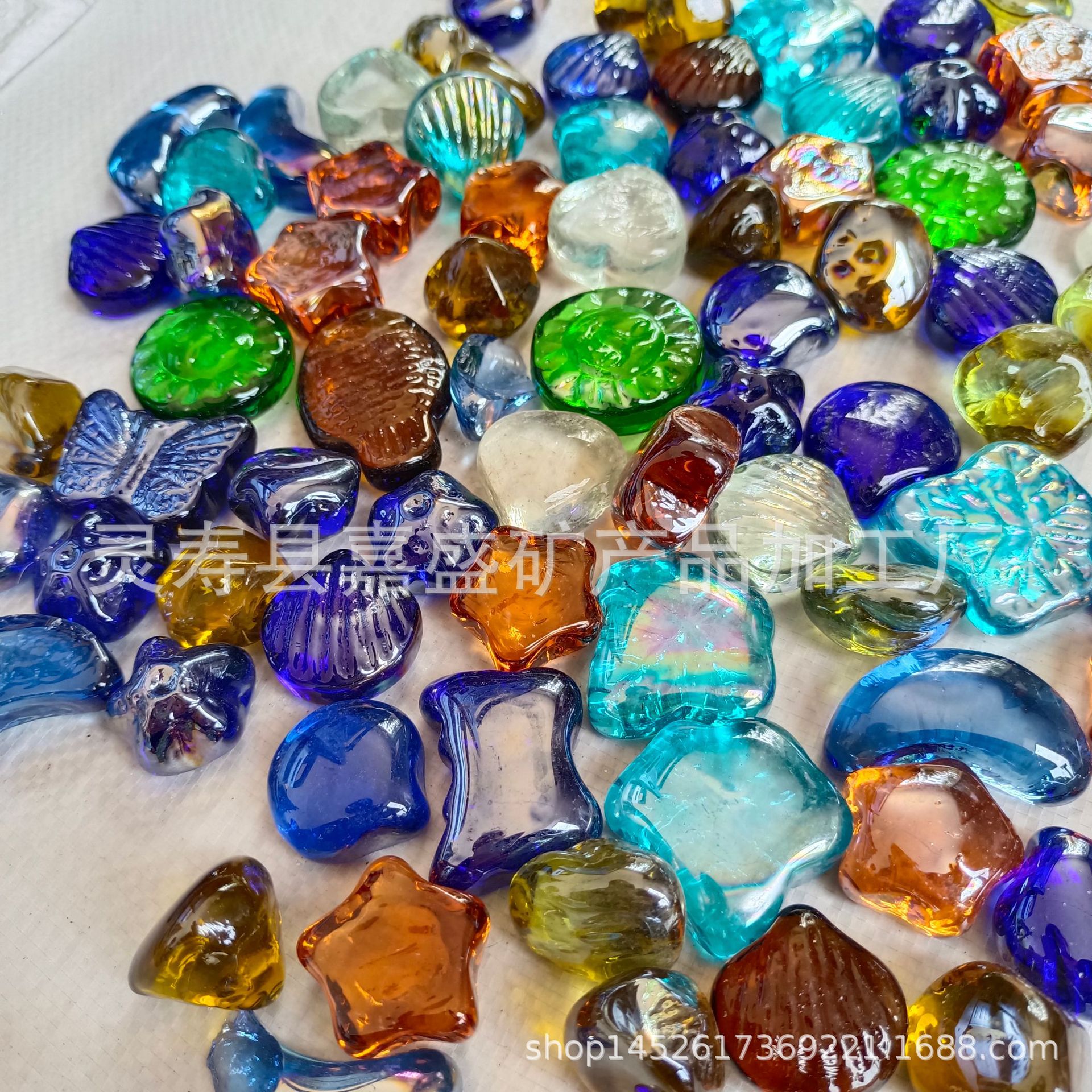 Поставка различных стеклянных бусин нестандартной формы, археологические стеклянные орехи, декоративные плоские бусины для аквариума