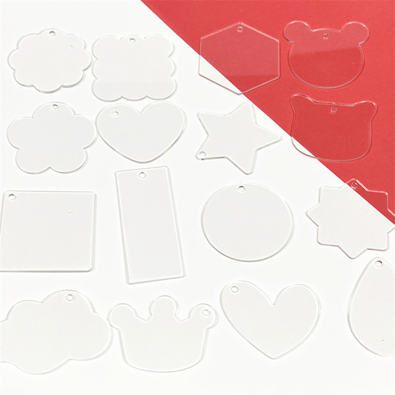 Acrylic goo plate diy creative goo card handmade stickers transparent love bean pendant homemade blank keychain