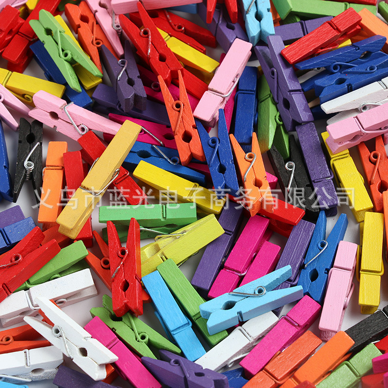 Source manufacturers wholesale 2.5~15cm wooden small clip DIY handmade decorative photo clip photo frame clip Wood clip