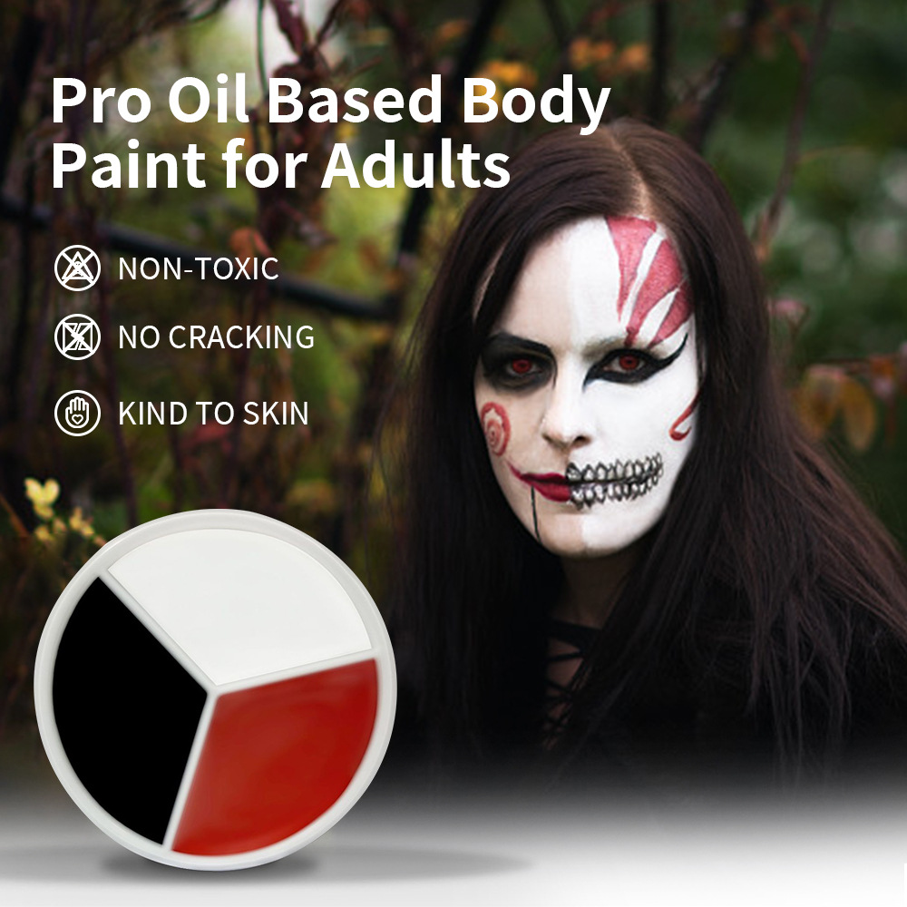 Cross-border Halloween makeup party three-color water-based easy-to-clean human face creative DIY water-based painting wholesale