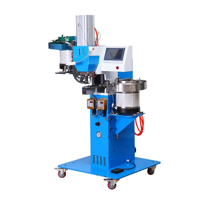 Full-automatic punching corns machine air-eye machine double-sided riveting machine punch-free four-button corns machinery and equipment