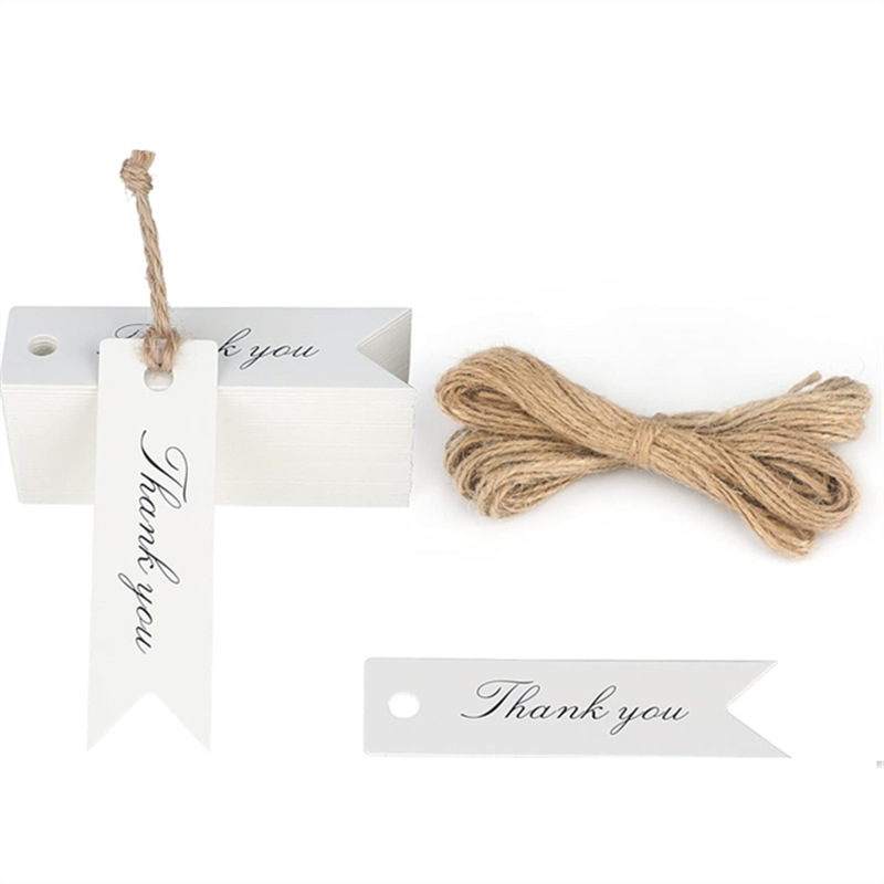 Brown Packing Paper Swallowtail Thank You Tag Baking Packaging Tag Card Christmas Decoration Message Label