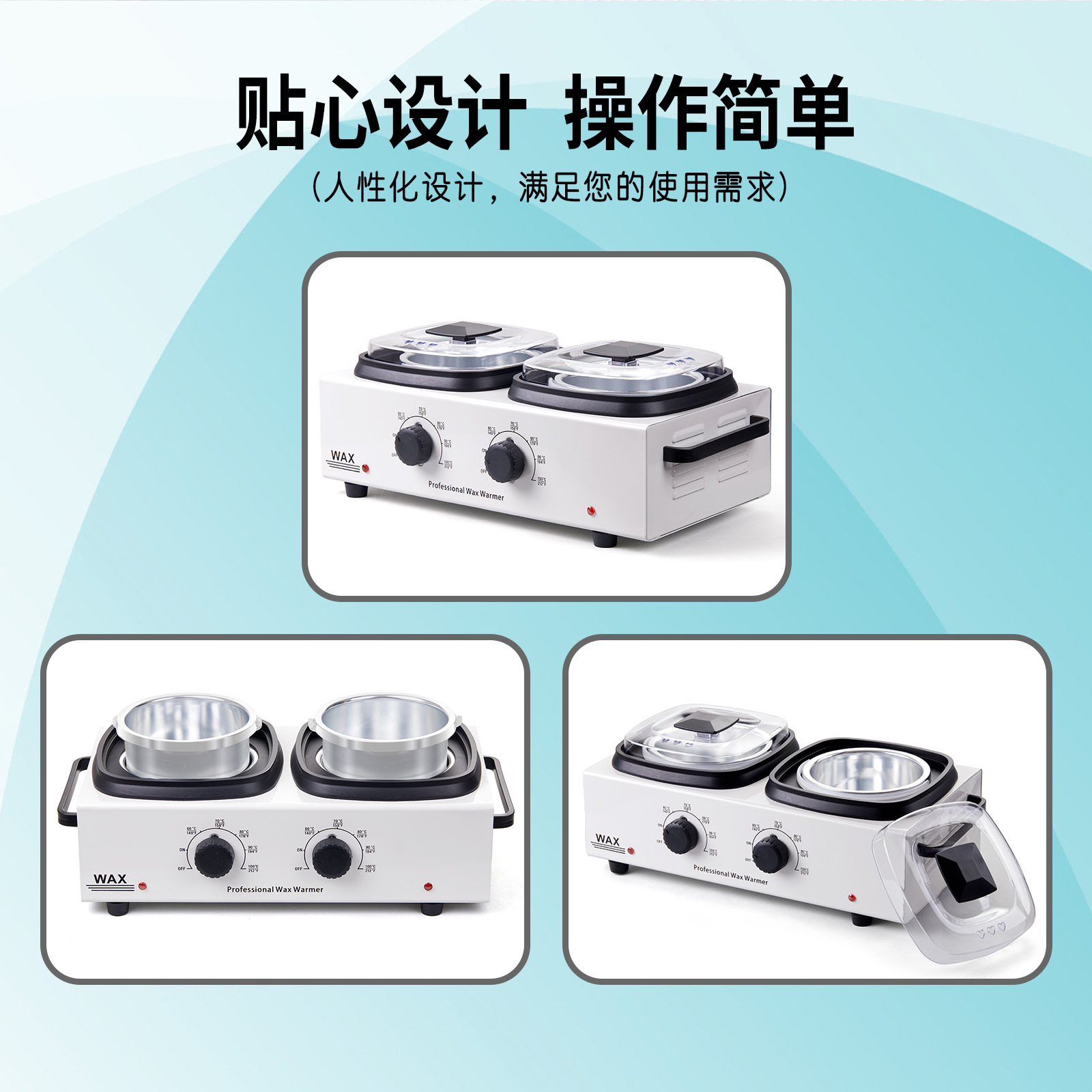 2024 New Double Furnace Hair Removal Wax Melting Machine Beeswax Bean Wax Melting Machine Wax Therapy Machine Panamera Hand Care Wax Pot