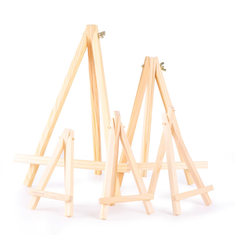 Mini desktop small easel wooden children triangle easel digital oil painting frame special display bracket wholesale custom