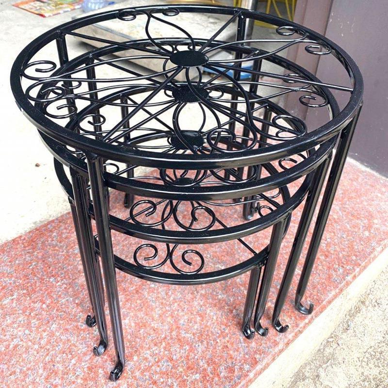 Gardening single-layer iron small flower stand balcony outdoor green radish hanging orchid pot iron flower stand bracket storage rack Indoor