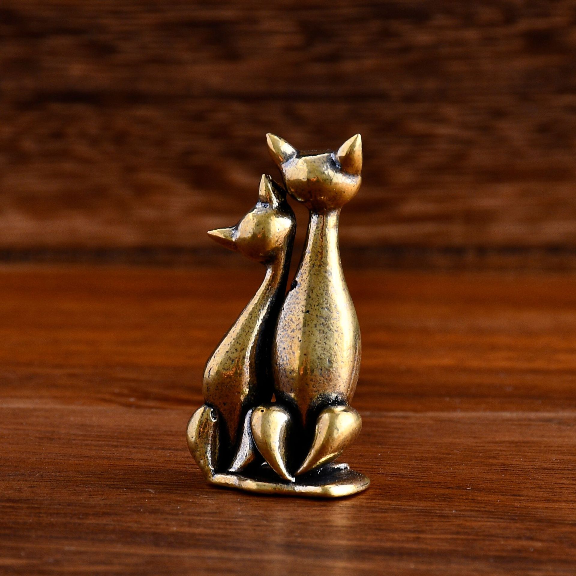 Новые трансграничные горячие продажи латунные винтажные фигурки пары котов украшения настольный домашний декор креативные подарочные украшения