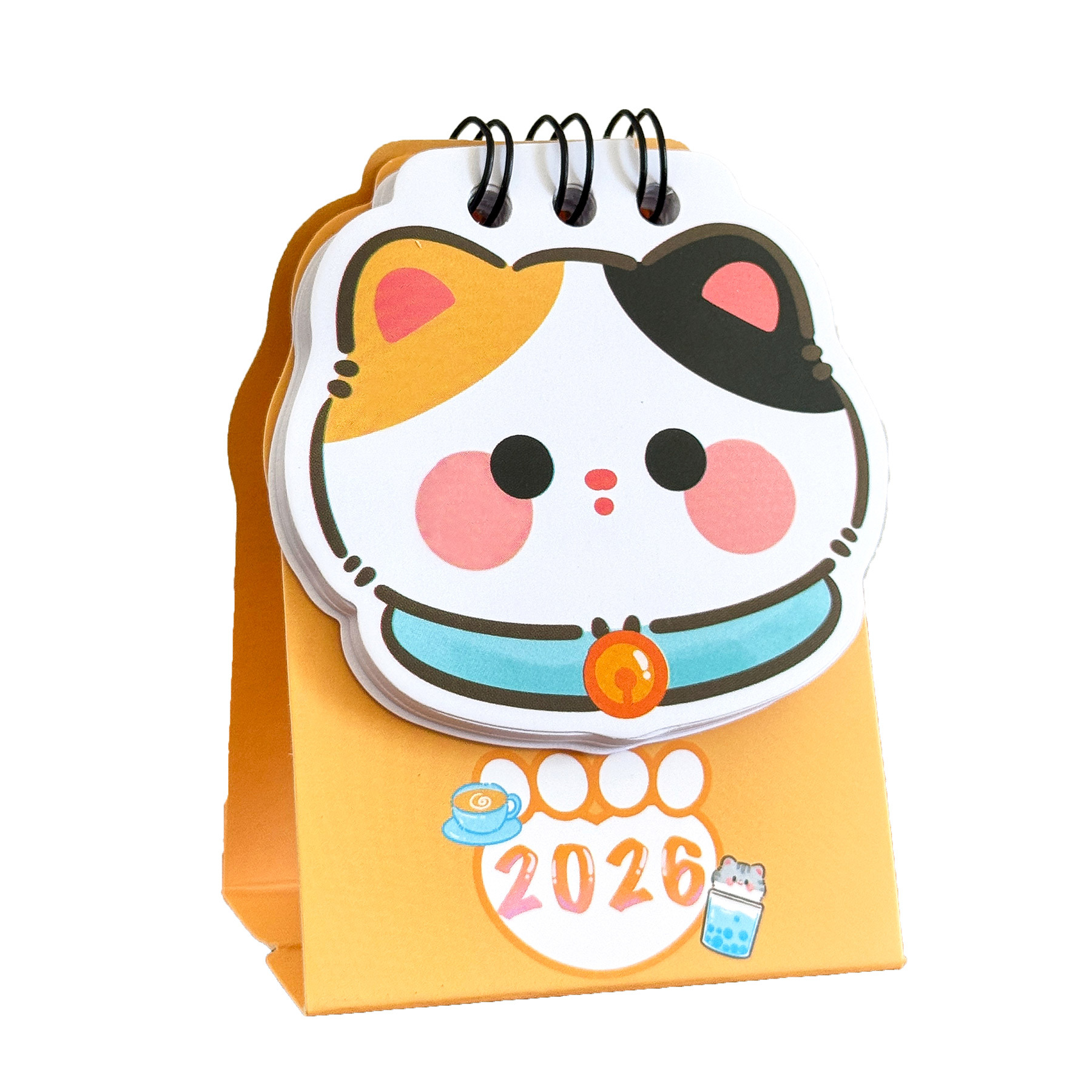 2026 Kitten Doudou Desk Calendar Student Cute Girly Heart Punch Card Ornament Cartoon Mini High-Value Small Calendar