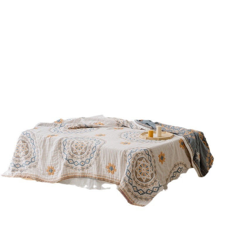 Four-layer Gauze Towel Quilt Summer Cool Quilt Pure Cotton Cotton Thickened Extra Large Air-conditioning Quilt Machine Washable Nap Sofa Cover Blanket