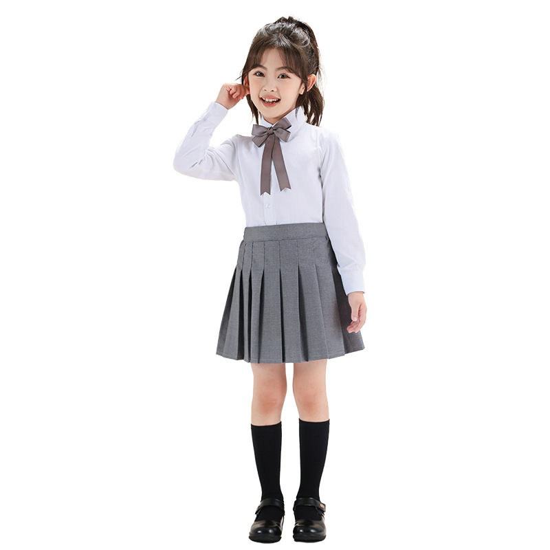 Girls' Skirt Pleated Skirt Korean 2024 New Children's All-match College Style Skirt Primary School Uniform