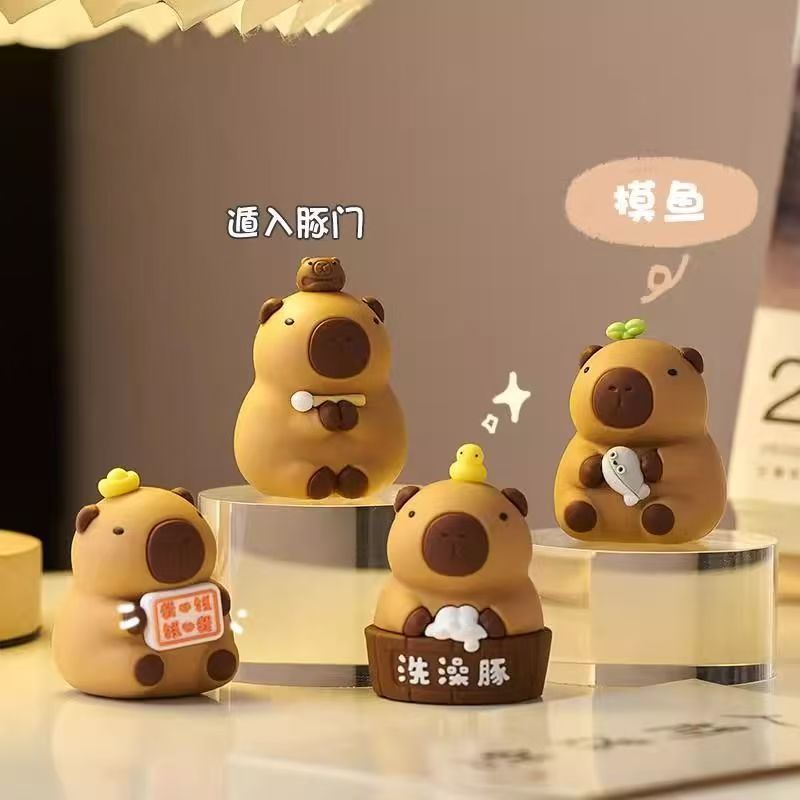 Мини-орнамент капибары для стола, декор для снятия стресса и эмоционального равновесия