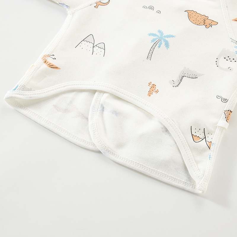 Spring and Autumn Newborn Half-Back Lace-Up Newborn Monk Clothing Cotton Baby Clothes Boneless Dig-Back Single Top