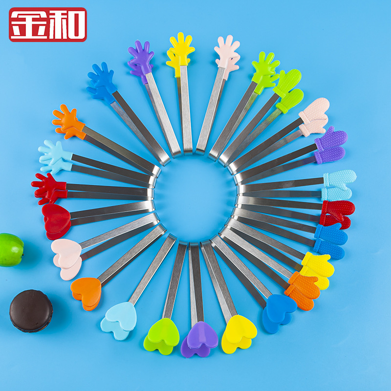 Новая креативная силиконовая зажимка для еды, зажим для льда, повседневная мини зажимка из нержавеющей стали для закусок и десертов