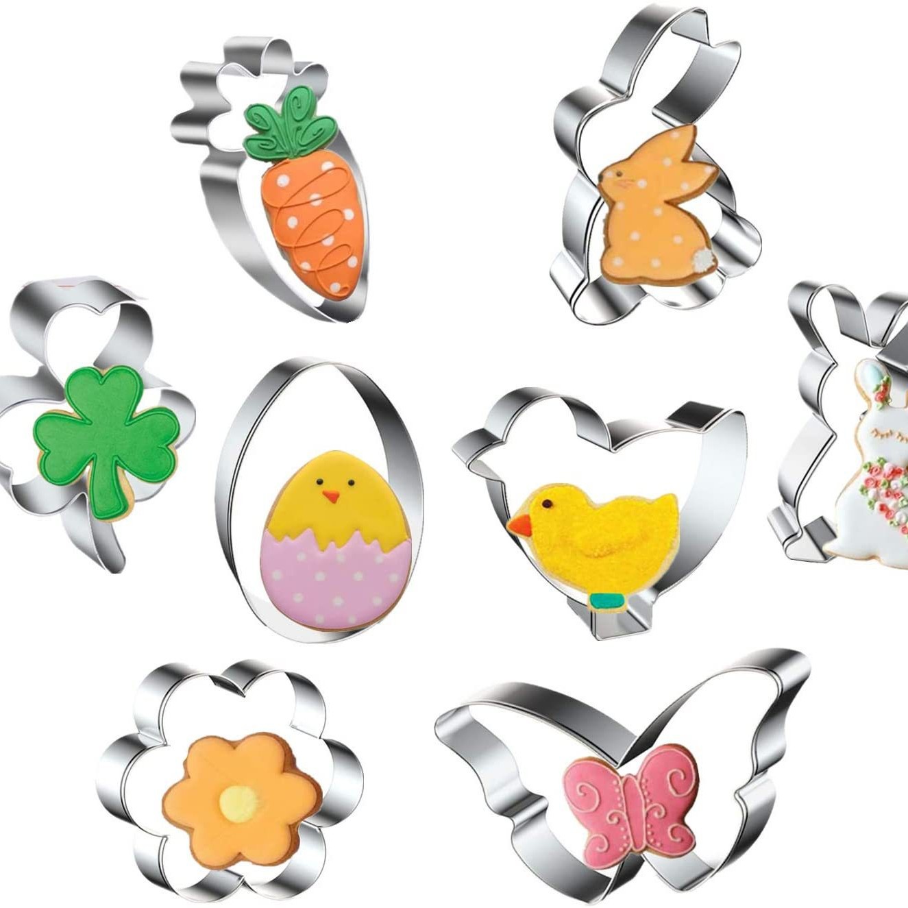 Supply Easter Cookie Mold Cake Baking Mold Rabbit Cookie Mold 11-piece Set Cookie Cutting Mold