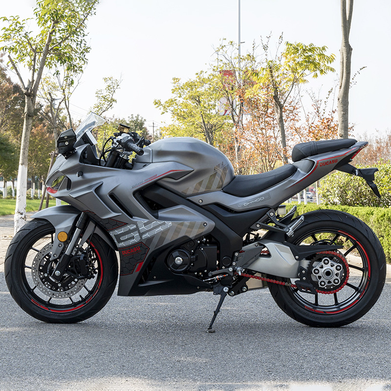 Cross-Border Ducason Dk400 Motorcycle Export Single Swing Arm Motorcycle Can Be Licensed Sports Car Double Cylinder Water-Cooled Motorcycle