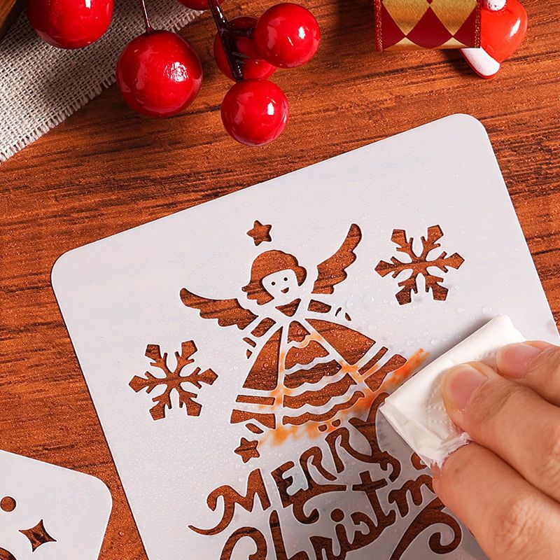 Zabc Christmas Diary Student Handwritten Newspaper Template Hollow Painting Children's Christmas Diary Drawing Template Wholesale