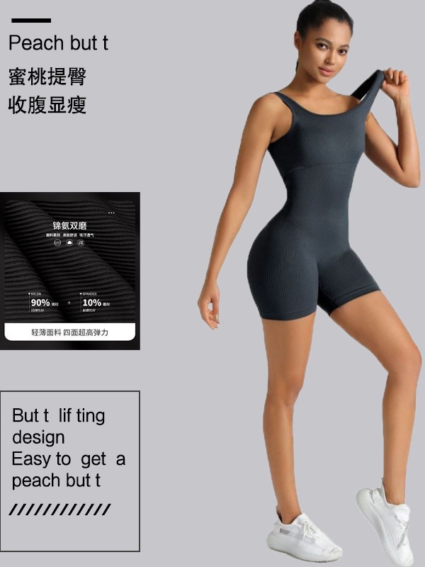 Seamless, Tight-Fitting, Sexy, Breathable, One-Piece Yoga Suit for Women, Training, Sports, Fitness Jumpsuit, High Elasticity