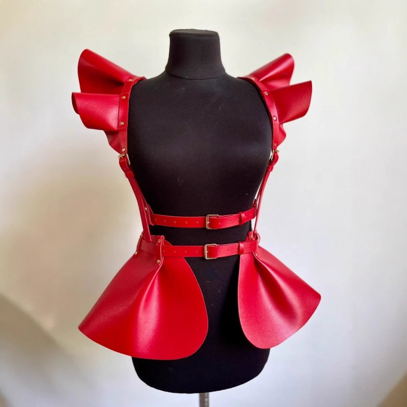 Новый пояс 2025 европейский и американский панк ремень с подтяжками многоцветный