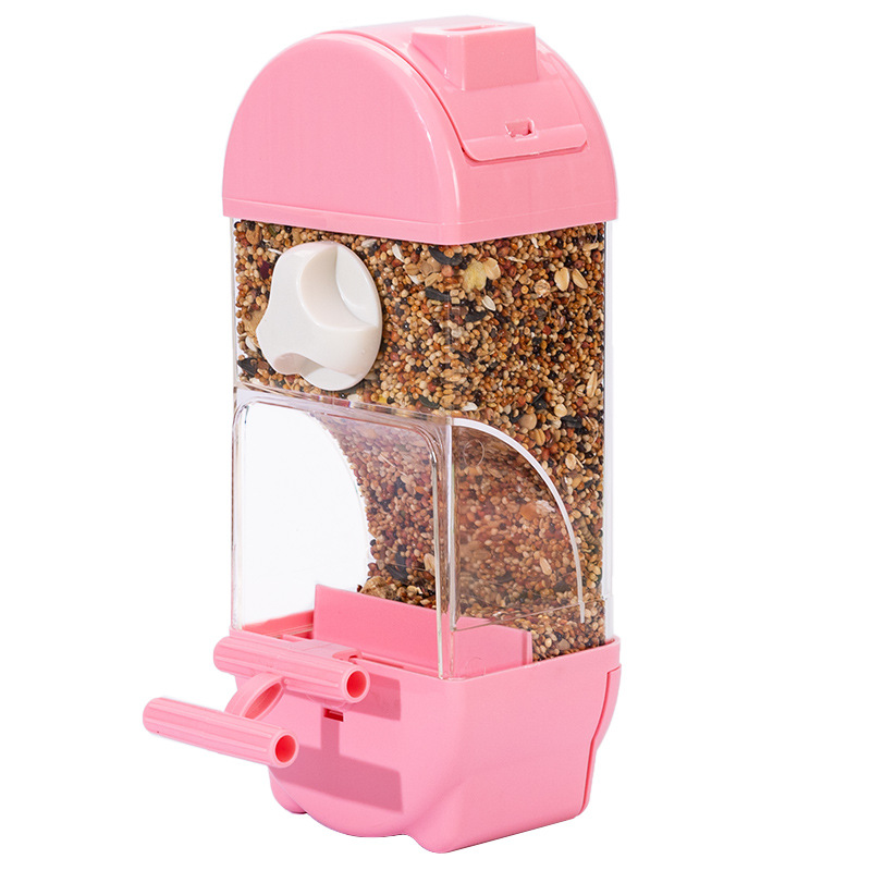 Parrot Bird Food Box Anti-scatter Automatic Feeder Anti-splash External Feeding Bird Feeder Tiger Skin Peony Xuan Feng Bird Supplies