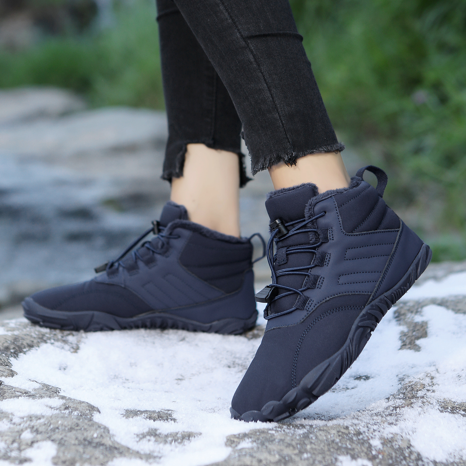 Зимние ботинки для пар, утепленные, противоскользящие, водонепроницаемые, для активного отдыха на улице