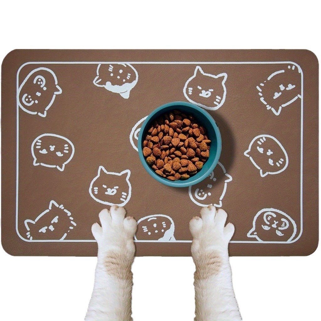 Amazon Simple Diatom Mud Pet Feeding Mat Non-Slip Mat Cat Food Basin Splash-Resistant Dirt-Resistant Easy Cleaning Dirt-Resistant