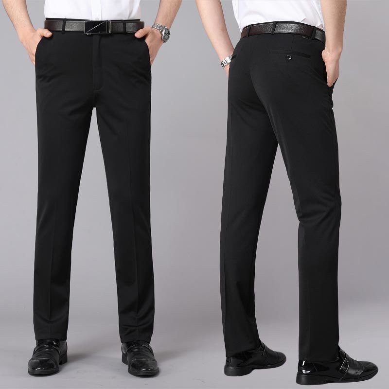 Spring and Summer Thin Men's Pants Business Casual Pants Ice Silk Stretch Men's Pants Loose Straight Pants Men's Pants