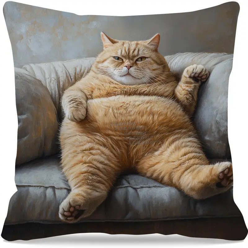 TEMU hot selling play mobile phone cat pillow cover cute cat bedroom home sofa decorative cushion cover wholesale
