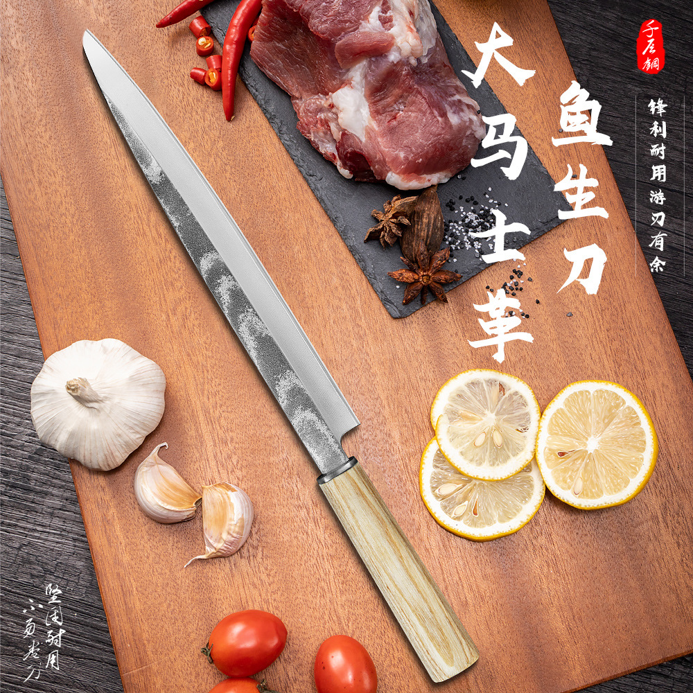 Дамасская сталь, специальный нож для лосося, нож для суши и сашими