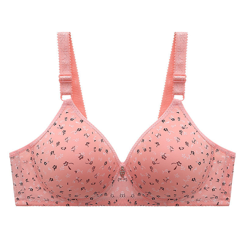 Plus size thin wireless mom underwear C cup soft swimming cloth middle-aged and elderly gathered non-magnetic women's bra