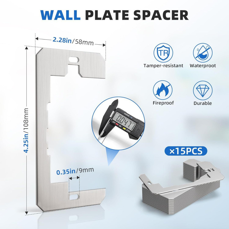 American Socket Wall Plate Spacer Metal Flush Installation Device Leveling Plate Wall Plate Spacer