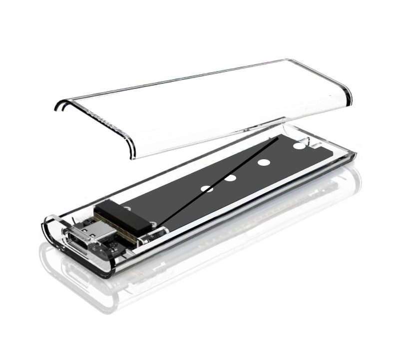 Usb3.1 Transparent M.2 Solid-State Ssd Mobile Hard Drive Box Type-C Nvme Ngff Pci Protocol Gen2