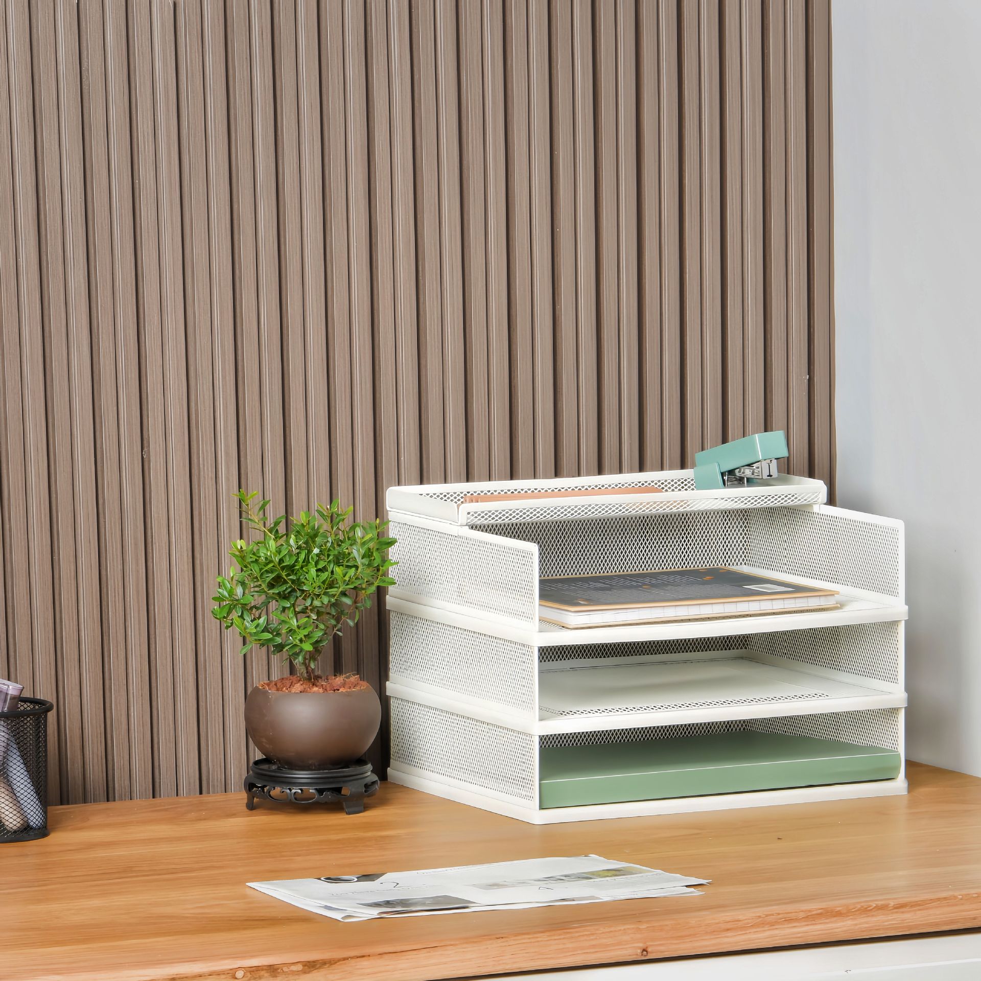 A4 Iron Stacked File Tray File Rack Multi-Layer Combination Stationery Office All-Metal Desk Desktop Tidy