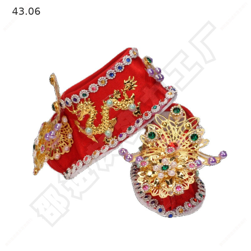 Diamond-Style Phoenix Crown Shoes for Offering to Goddess of Mercy at Temple