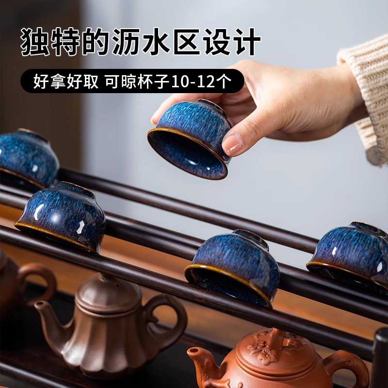 Tea Cup, Tabletop Teapot, Small Antique-Style Shelf, Tea Set Storage Rack, Tea Room Tea Table, Chinese-Style Tea Leaf Storage Rack