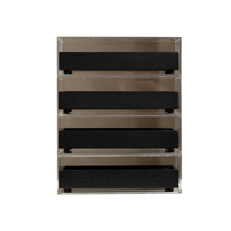 Solid Wood Multi-Layer Tea Set Storage Box Acrylic Tea Cabinet Teapot Jewelry Storage Box Display Cabinet