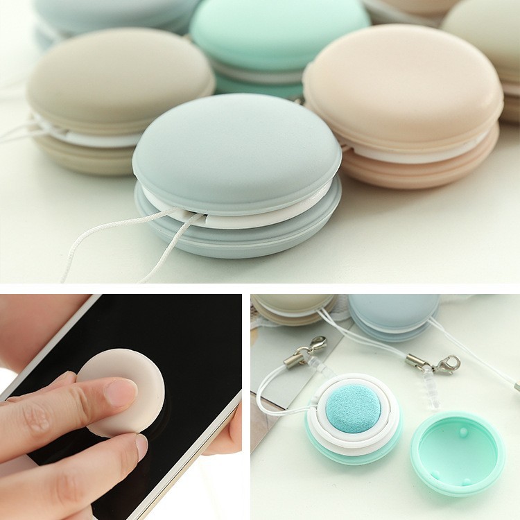 Macaron Mobile Phone Screen Wipe Cleaning Eyeglass Lens Wipe Deerskin Cloth Screen Cleaning Tool Hanging
