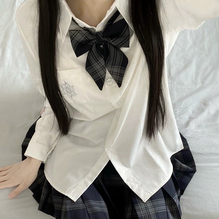 Original Genuine Spring and Autumn School Supply Sense jk Uniform Paid Skirt Skirt Women's College Style Embroidered Shirt with Tight Waist