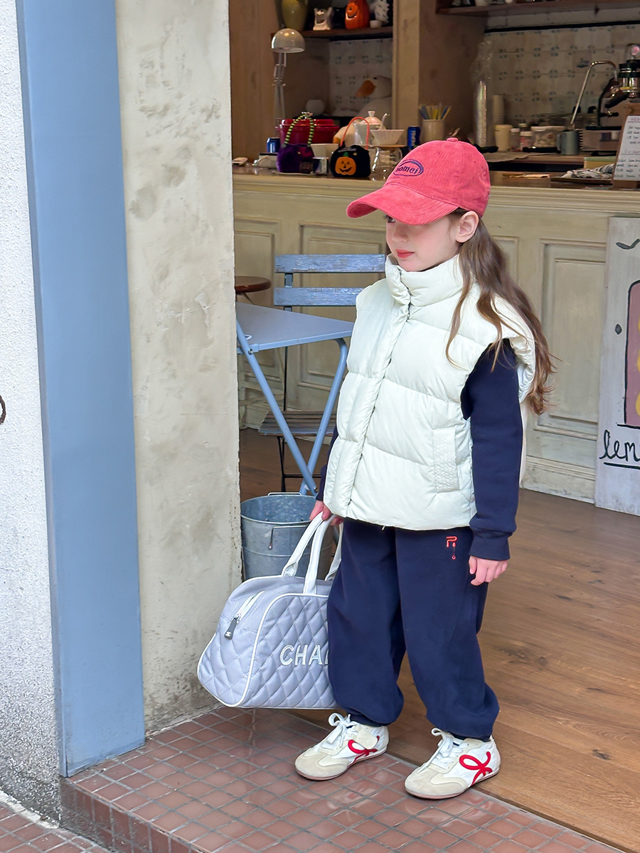 [Распродажа] Пуховик без рукавов для мальчиков и девочек, повседневный корейский стиль, модный, новый национальный стандарт 90% пуха