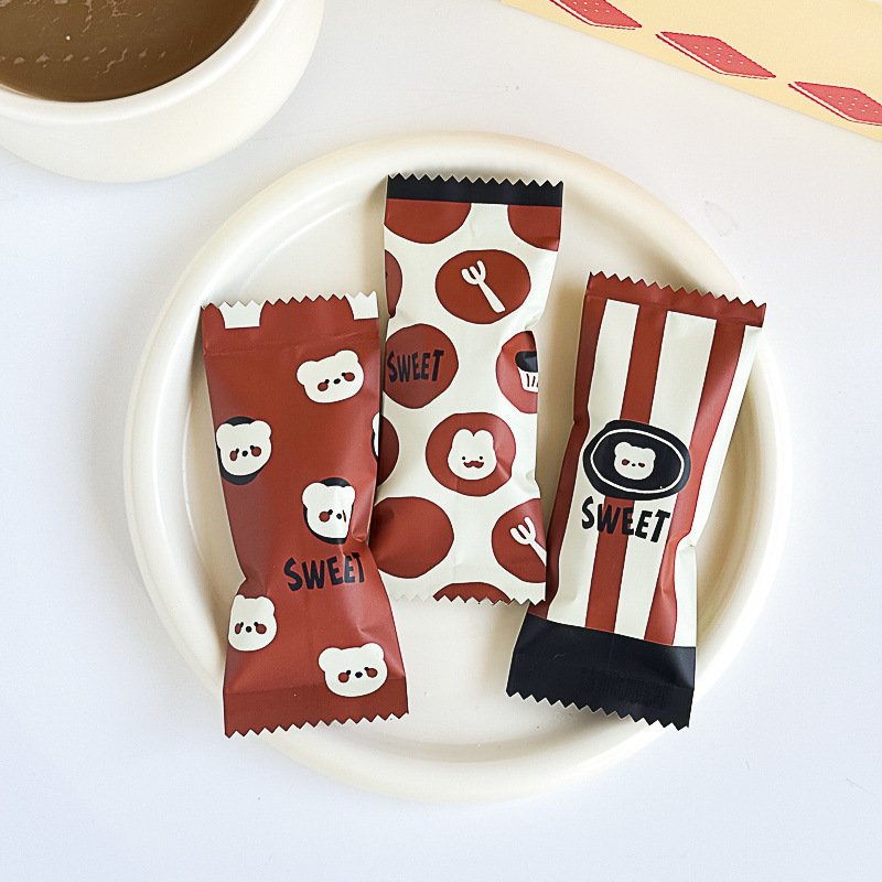 Christmas Candy Bag Baking Nougat Bear Wrapping Paper Biscuit Packaging Bag Toffee Paper Packaging Machine Sealing Bag