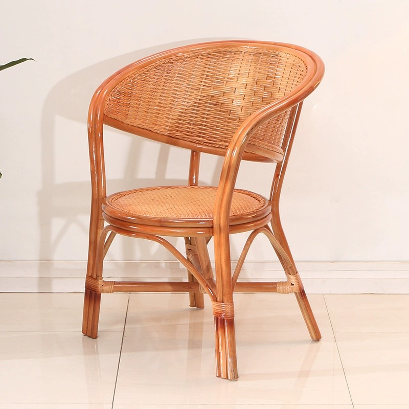 Настоящий ротанговый стул трехкомпонентный отдых балкон один стул с подлокотником домашний маленький чайный столик